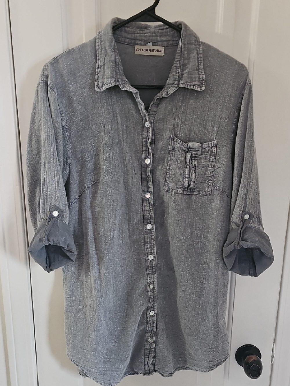 Cotton Nantucket Gray Washed Button-Down Shirt